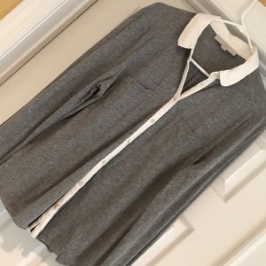 LOFT knit button-down shirt, size L